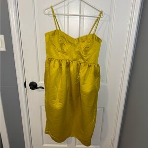 Future Collective Yellow Satin Spaghetti Strap Dress